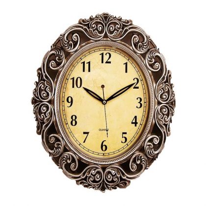 Antique Wall Clock With Silver Finishing - 15x19